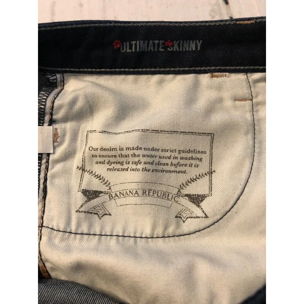 Banana Republic Women's Jeans Dark Blue Stretch Ultimate Skinny Jeans Size 27